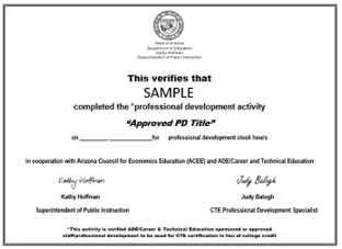 Sample CTE PD Certificate