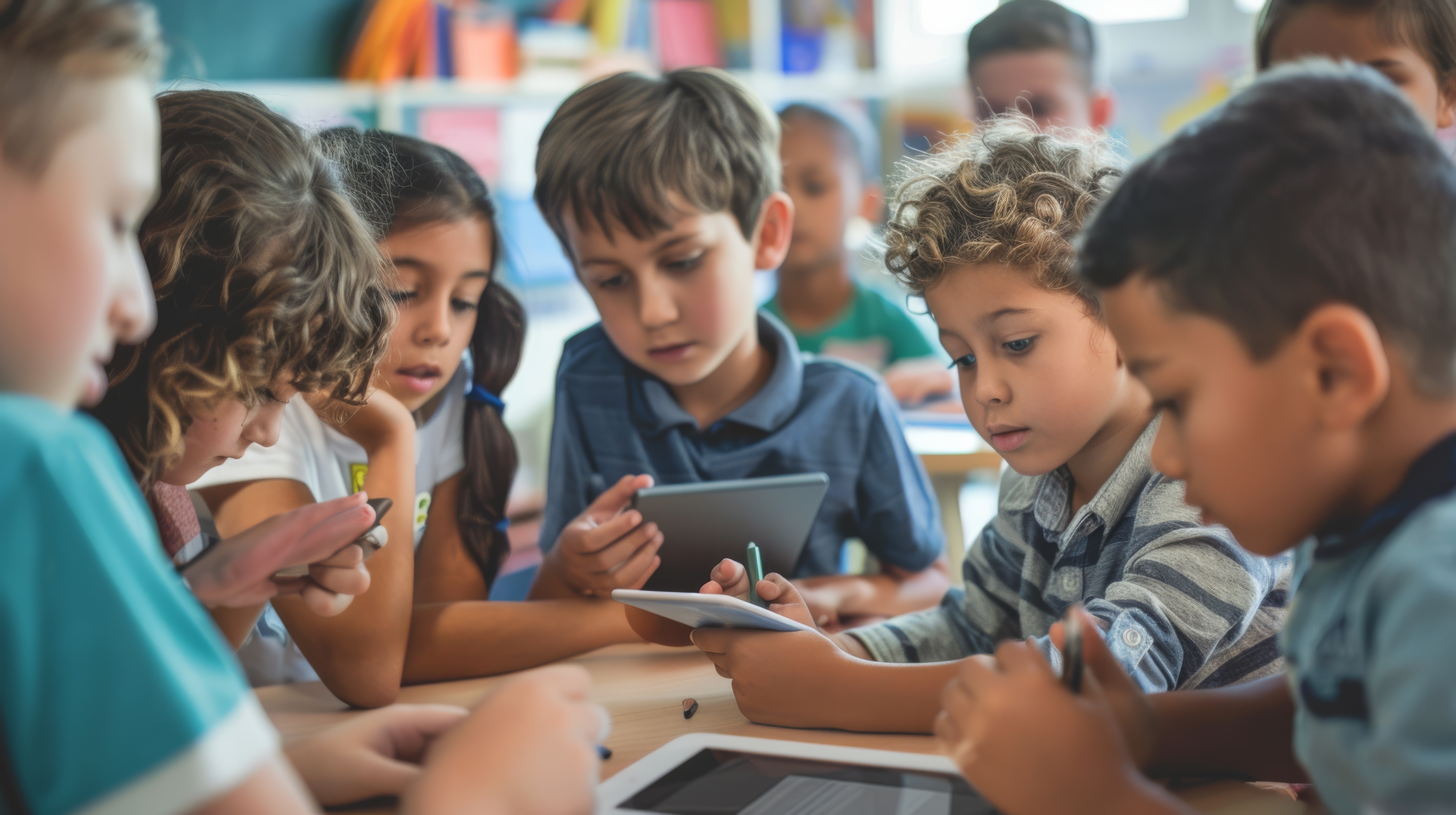 Picture of Children collaboratively working together in a classroom