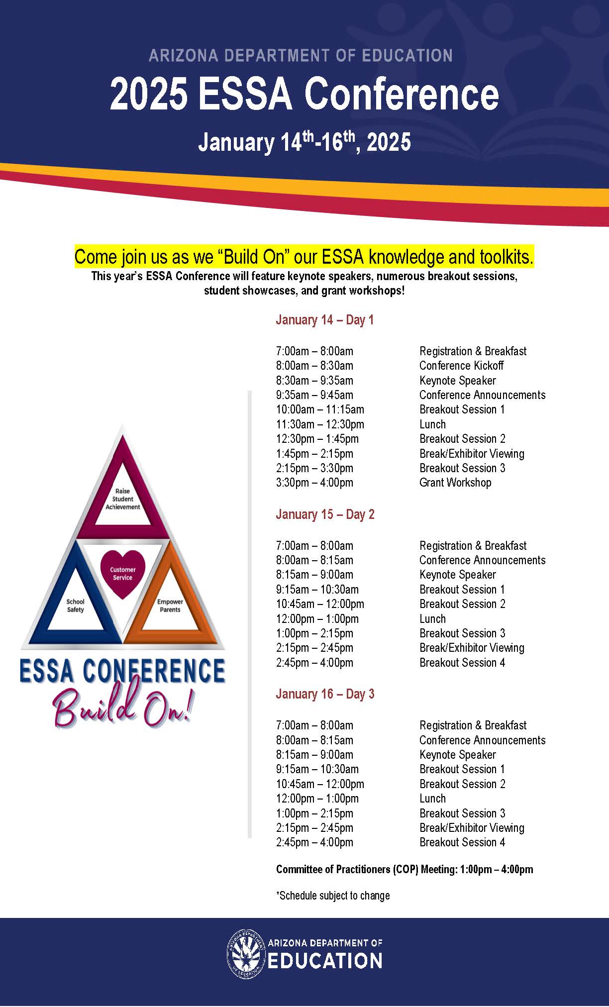 Schedule for 2025 ESSA Conference