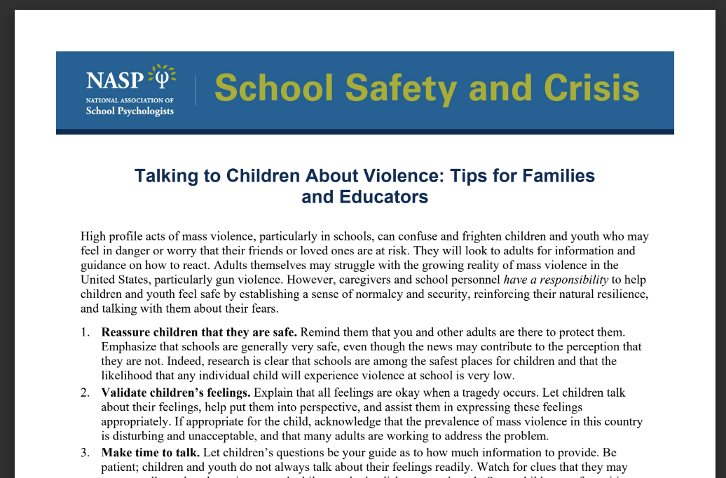 School Safety and Crisis