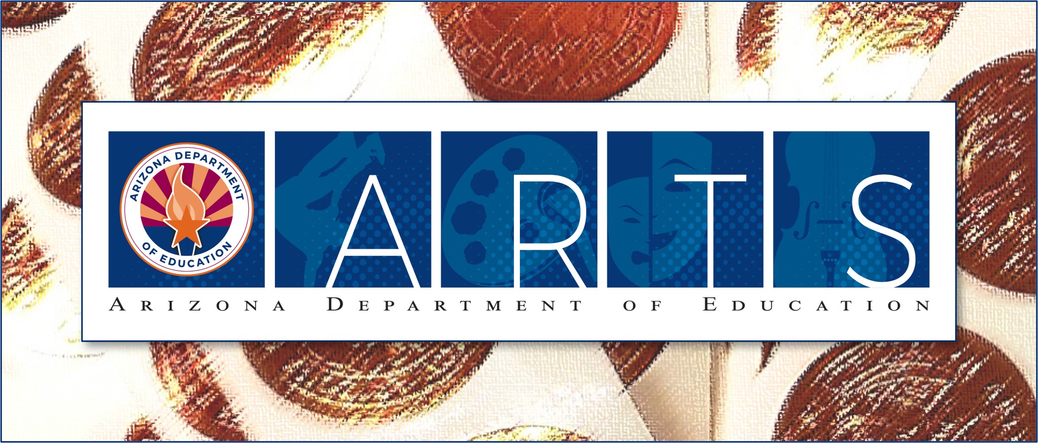 ADE Arts Logo surrounded by arts seals