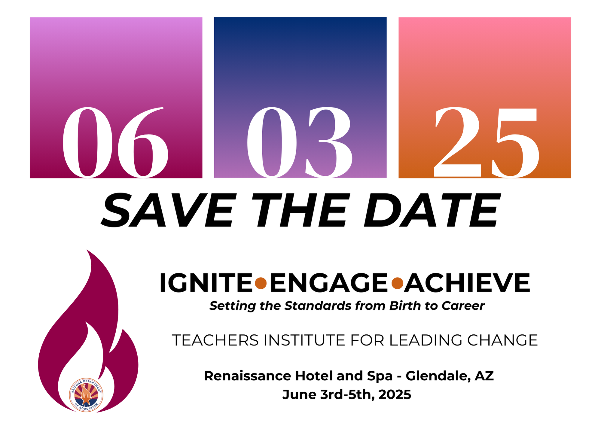 Teachers' Institute and Leading Change Save the Date Image